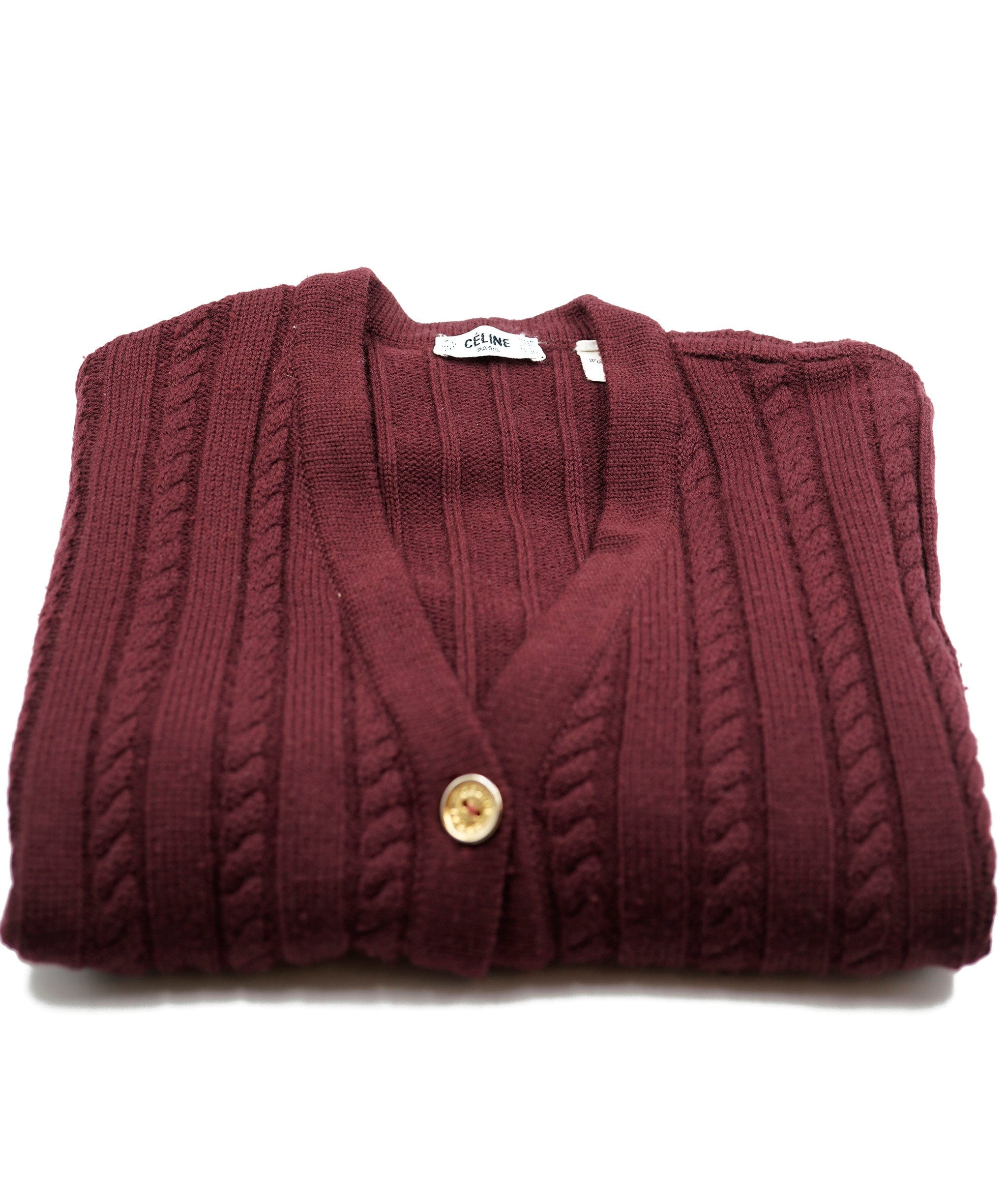 Celine Celine burgundy knit cardigan ALC0199