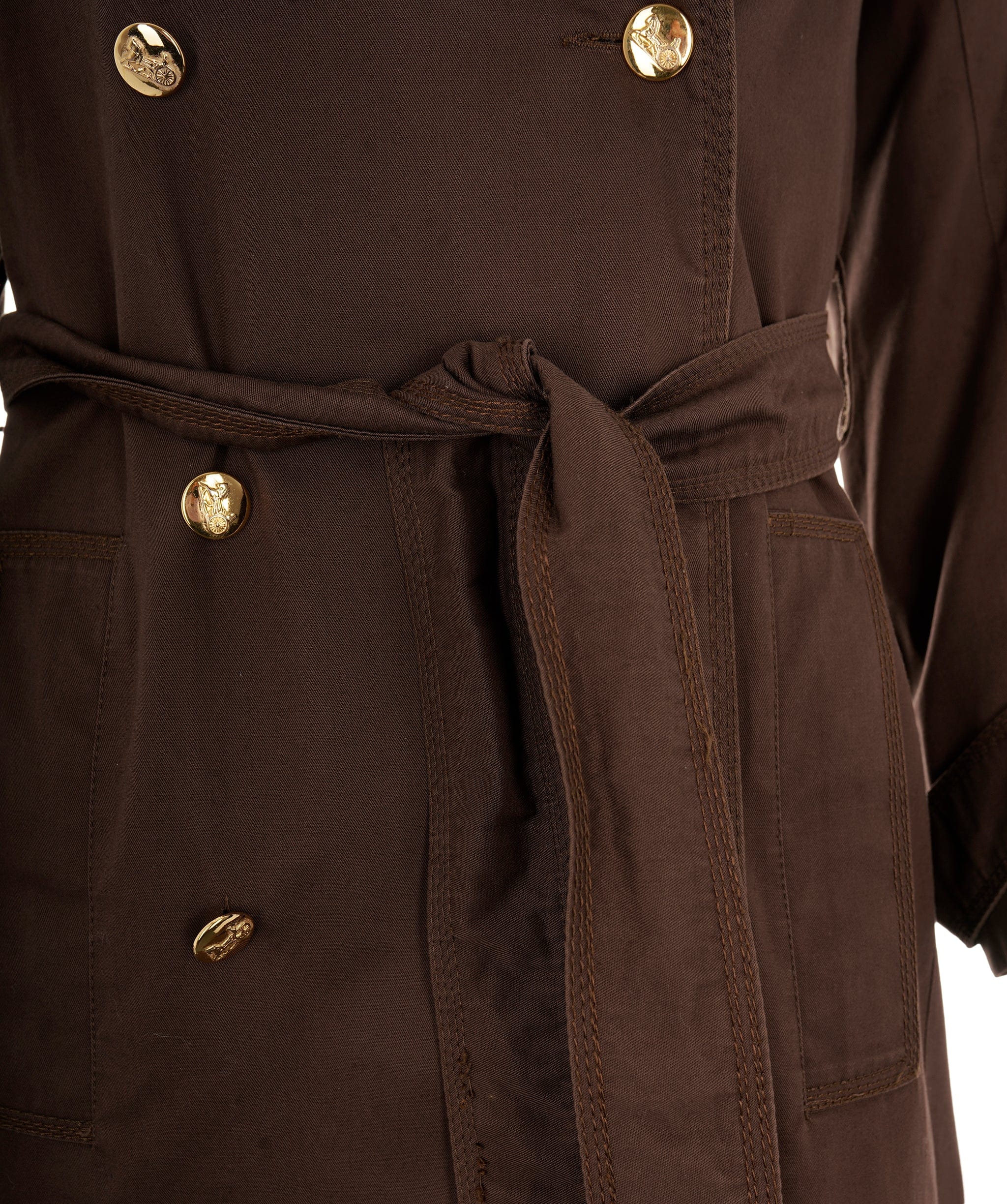 Celine Celine Gold Button Trench Coat Brown ASL6550