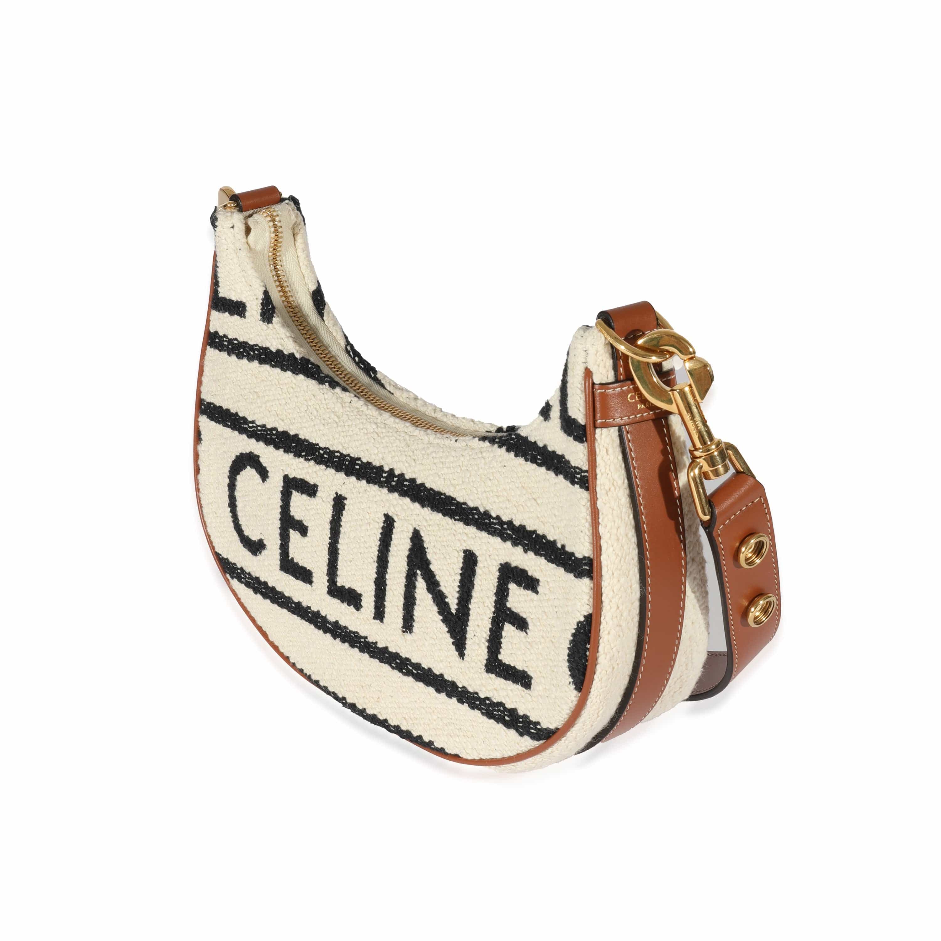 Celine Celine Beige Textile Medium Ava Strap Bag