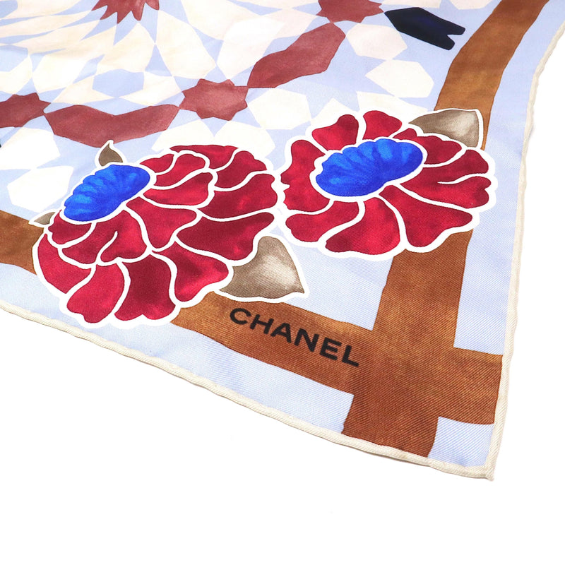 Chanel Chanel Flower Multicoloured Silk Scarf