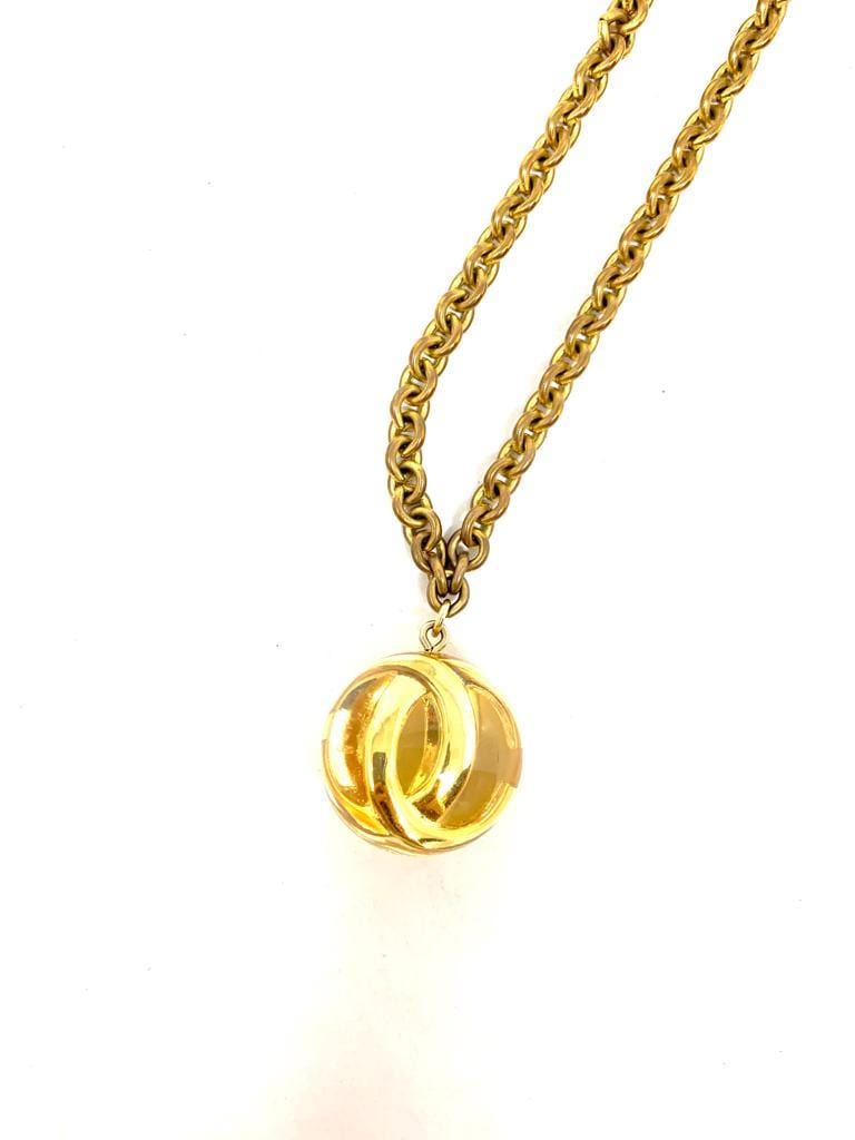 Chanel Vintage Gold Plated CC Resin Dice Pearl Super Long Necklace - LAR  Vintage
