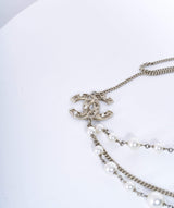 Chanel Chanel White Pearl Necklace CC
