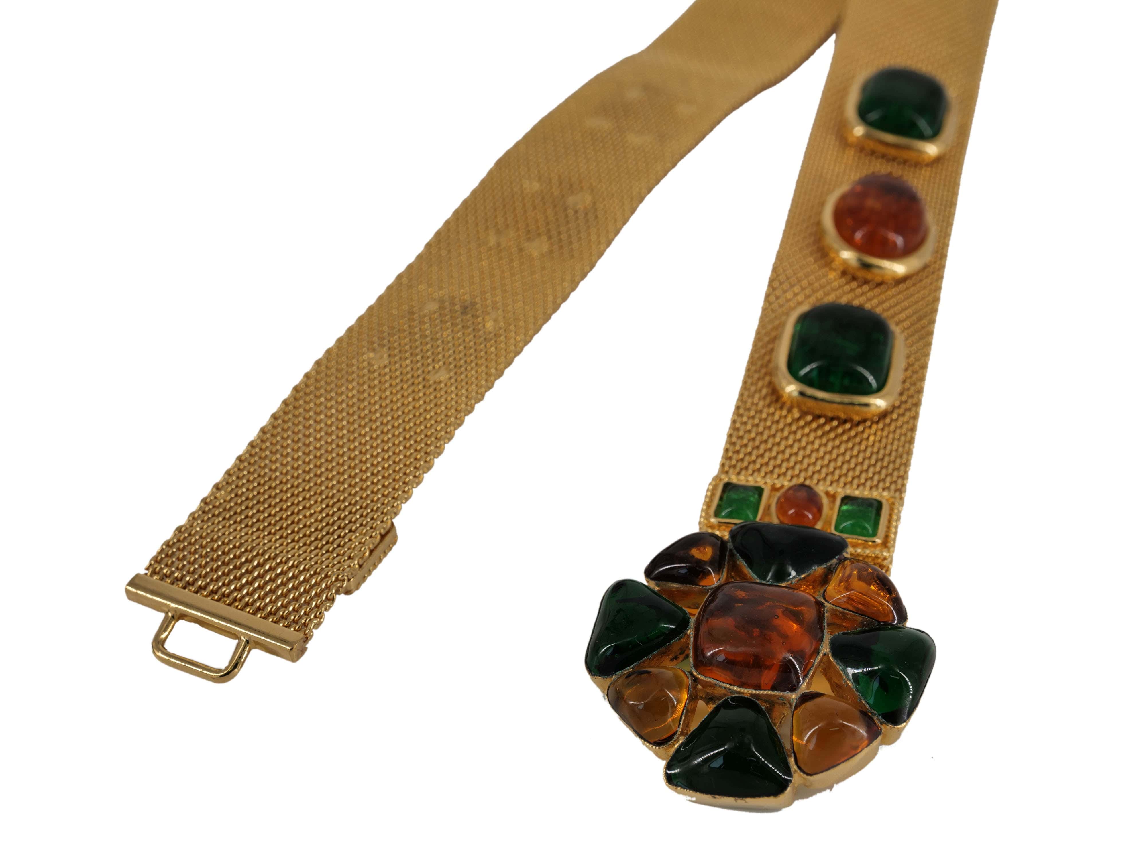 Chanel Chanel 1998 Gold  Gripoix belt with gems ASL3402