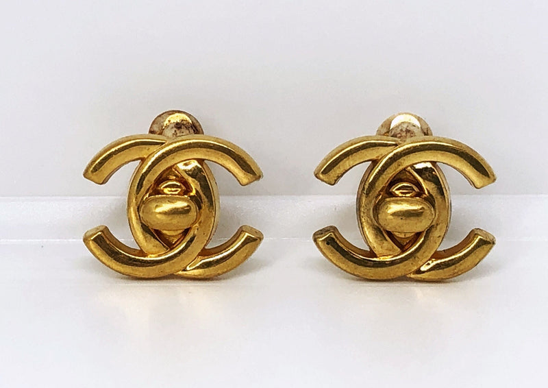 Chanel 24k Gold Plated Turn Lock Earrings PXL1341 – LuxuryPromise