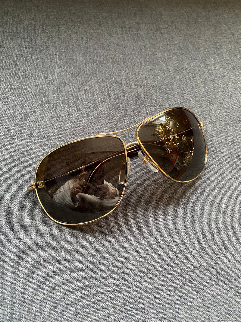 Chanel 4193 Interlocking CC Polarized Gradient Aviator Sunglasses