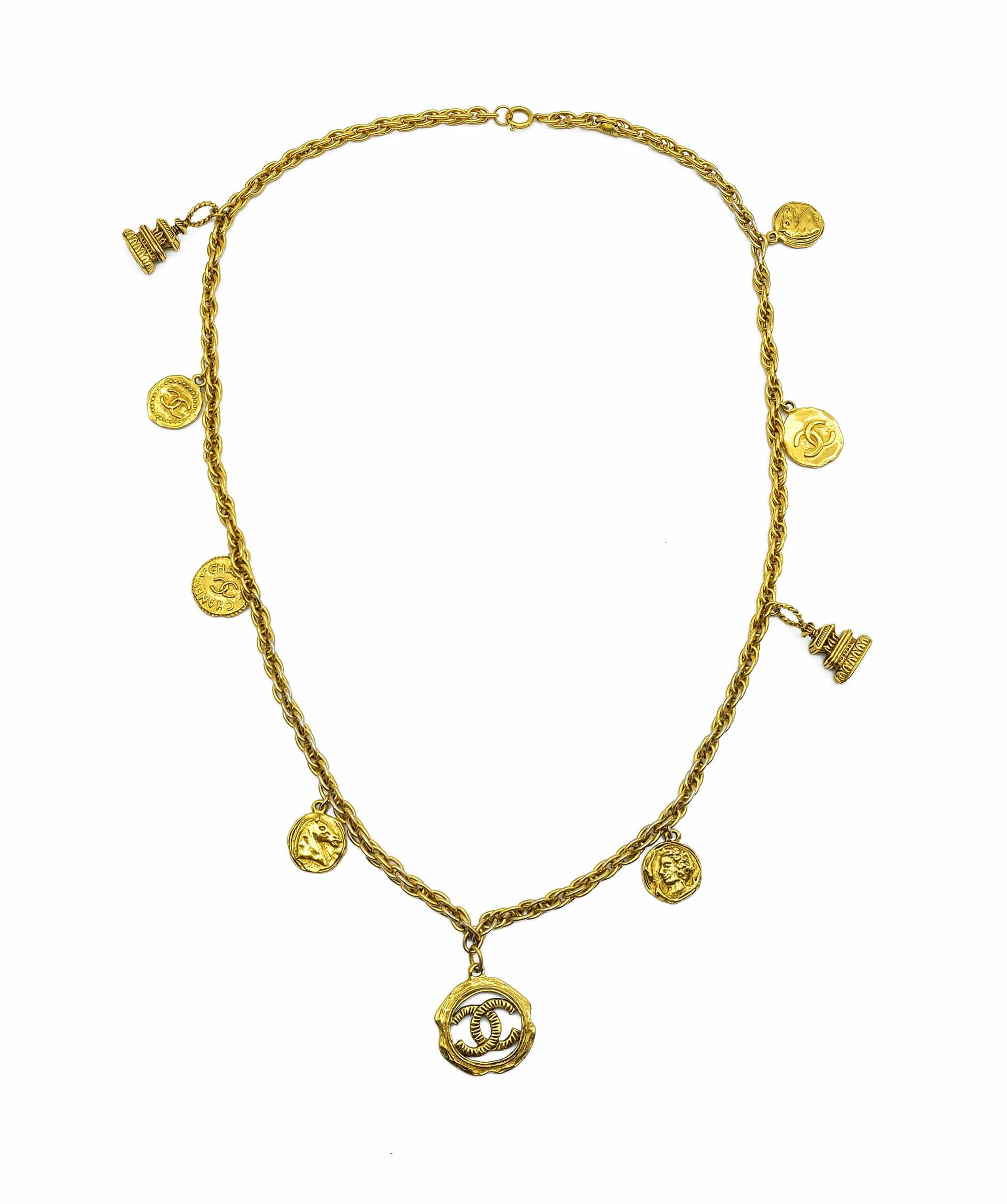 Chanel Chanel 9 gold medallions gold necklace ASL3860