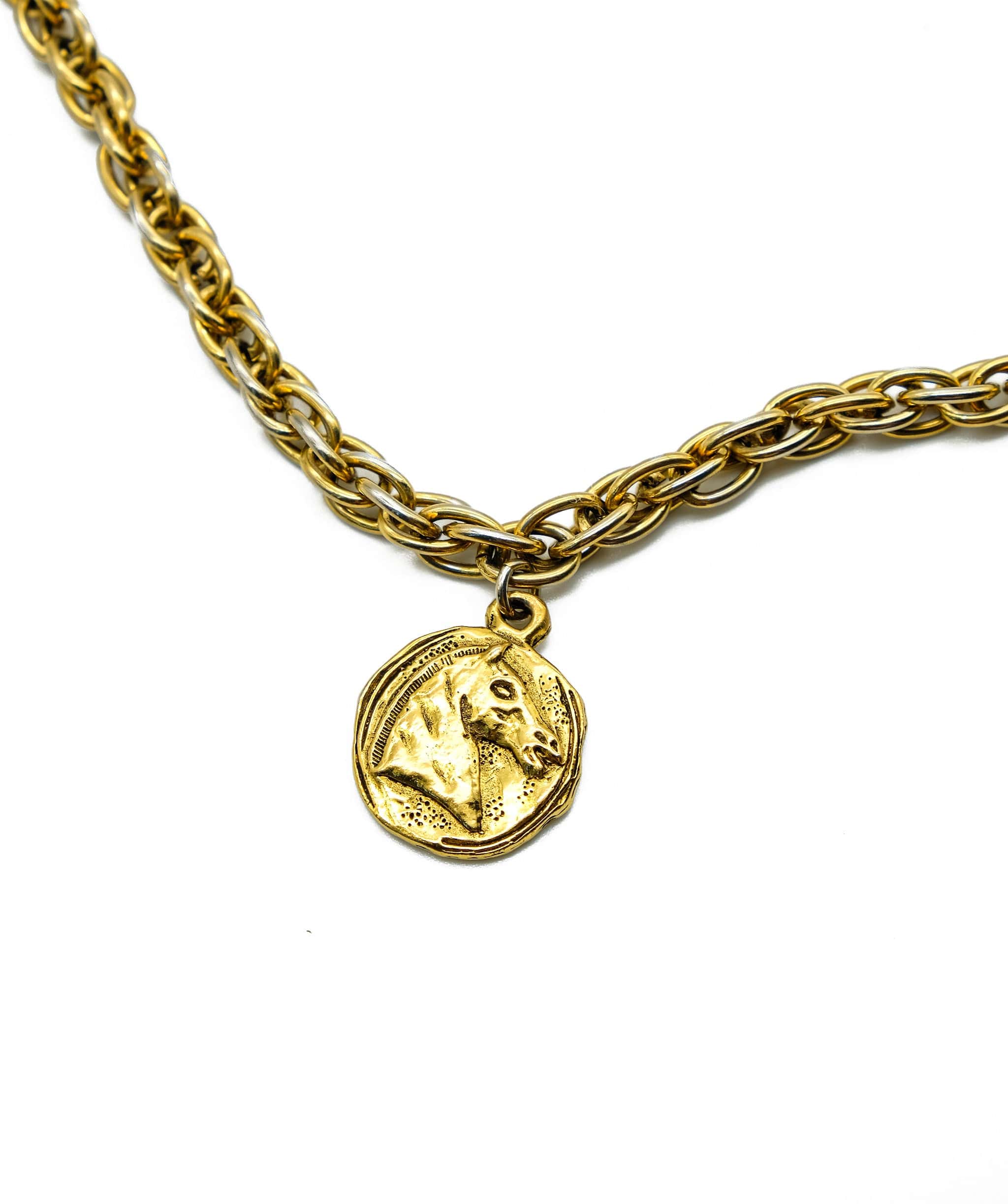 Chanel Chanel 9 gold medallions gold necklace ASL3860
