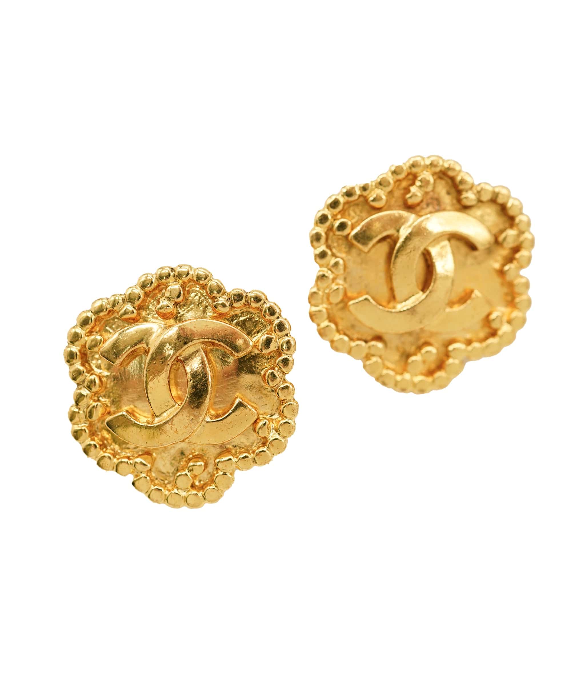 Chanel Chanel 96A CC Button Stud Earrings ASL3895