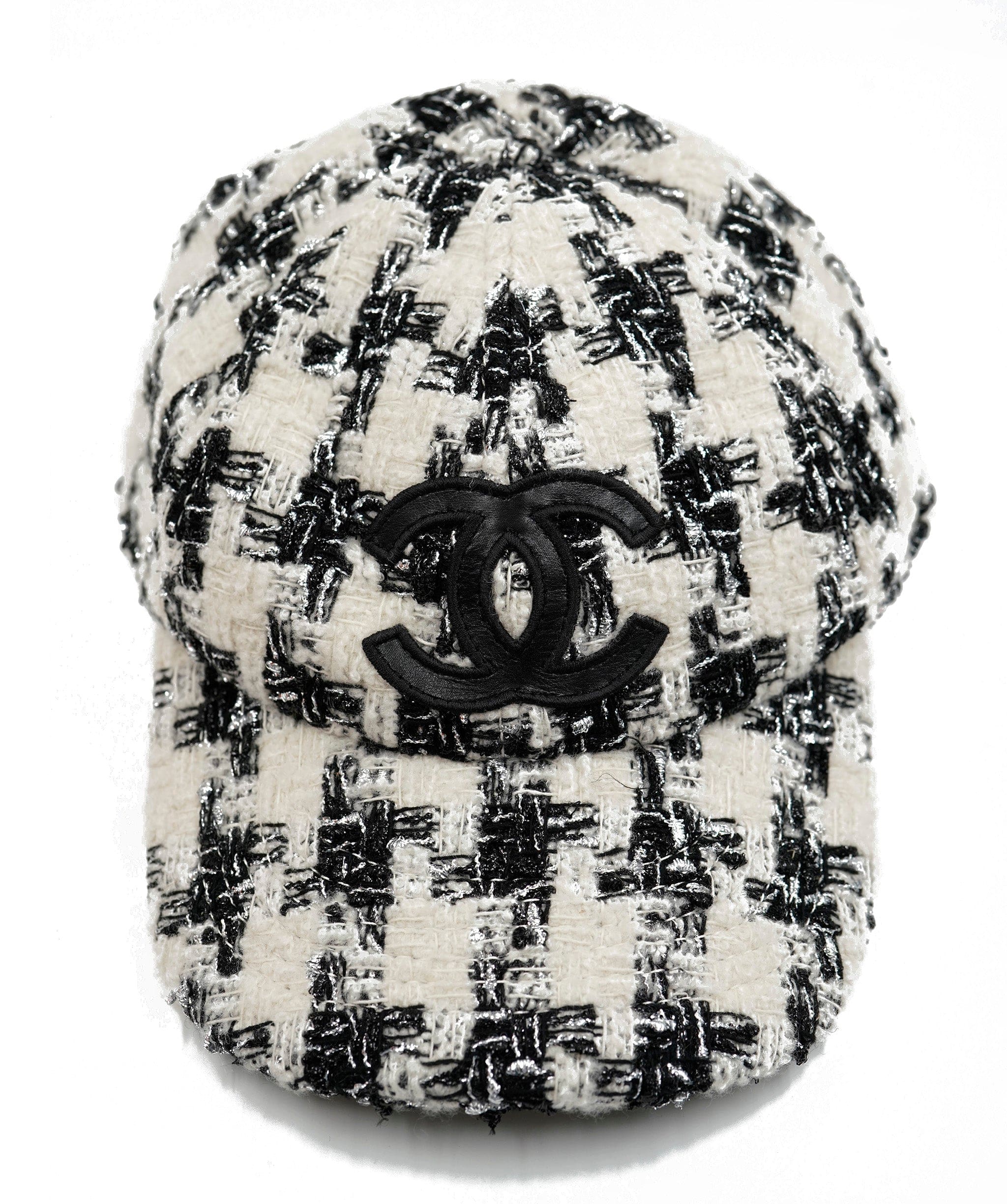 Chanel Chanel B/W tweed cap with CC logo, Size S, full set - AEC1066