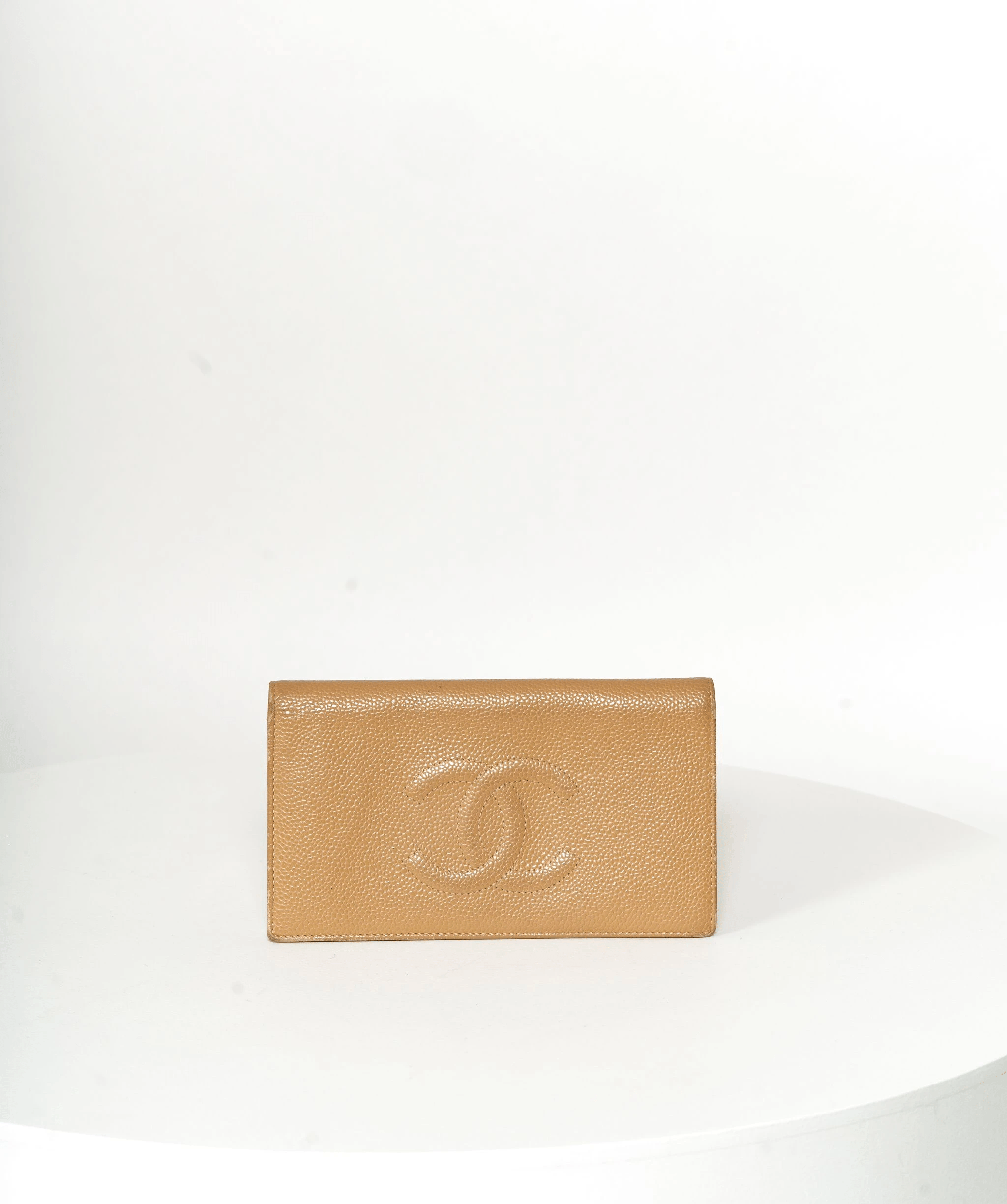 Chanel Chanel Beige Caviar Bi Fold CC Wallet