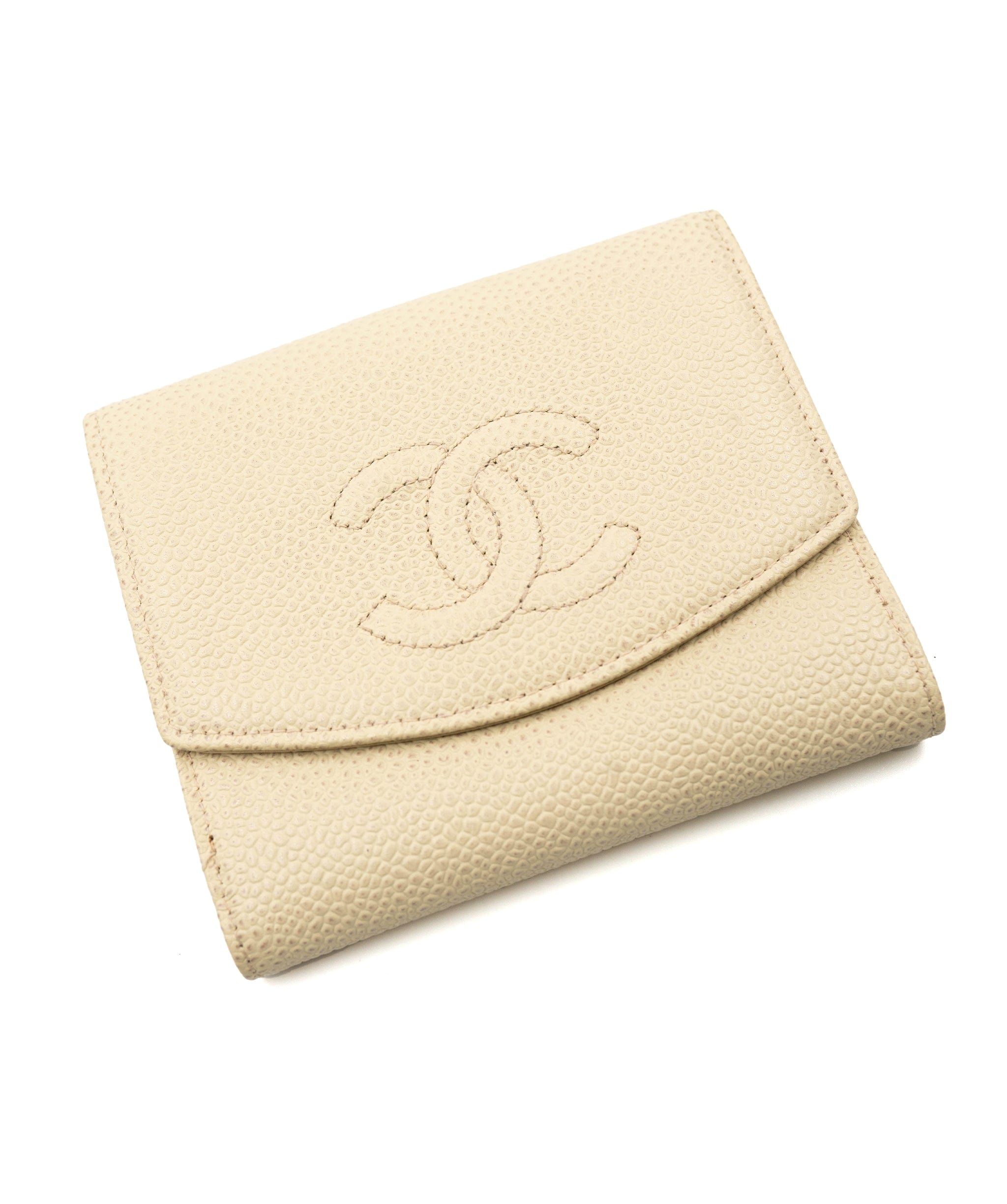 Chanel Chanel beige caviar wallet AGL2334