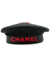 Chanel Chanel Beret Rose Red And Black ASL4807