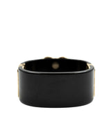 Chanel Chanel black bangle with central CC logo encrusted with large multicoloured crystals - AEC1061