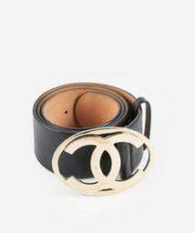 Chanel Chanel Black CC Detail Belt With GHW