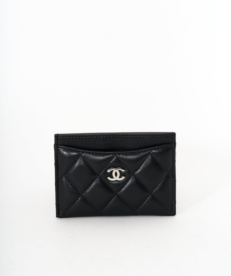 Chanel Card Holder, Lambskin, Gold-black
