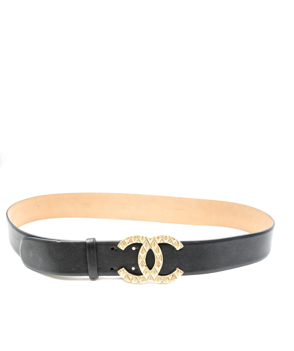 Chanel black leather belt ASL3376