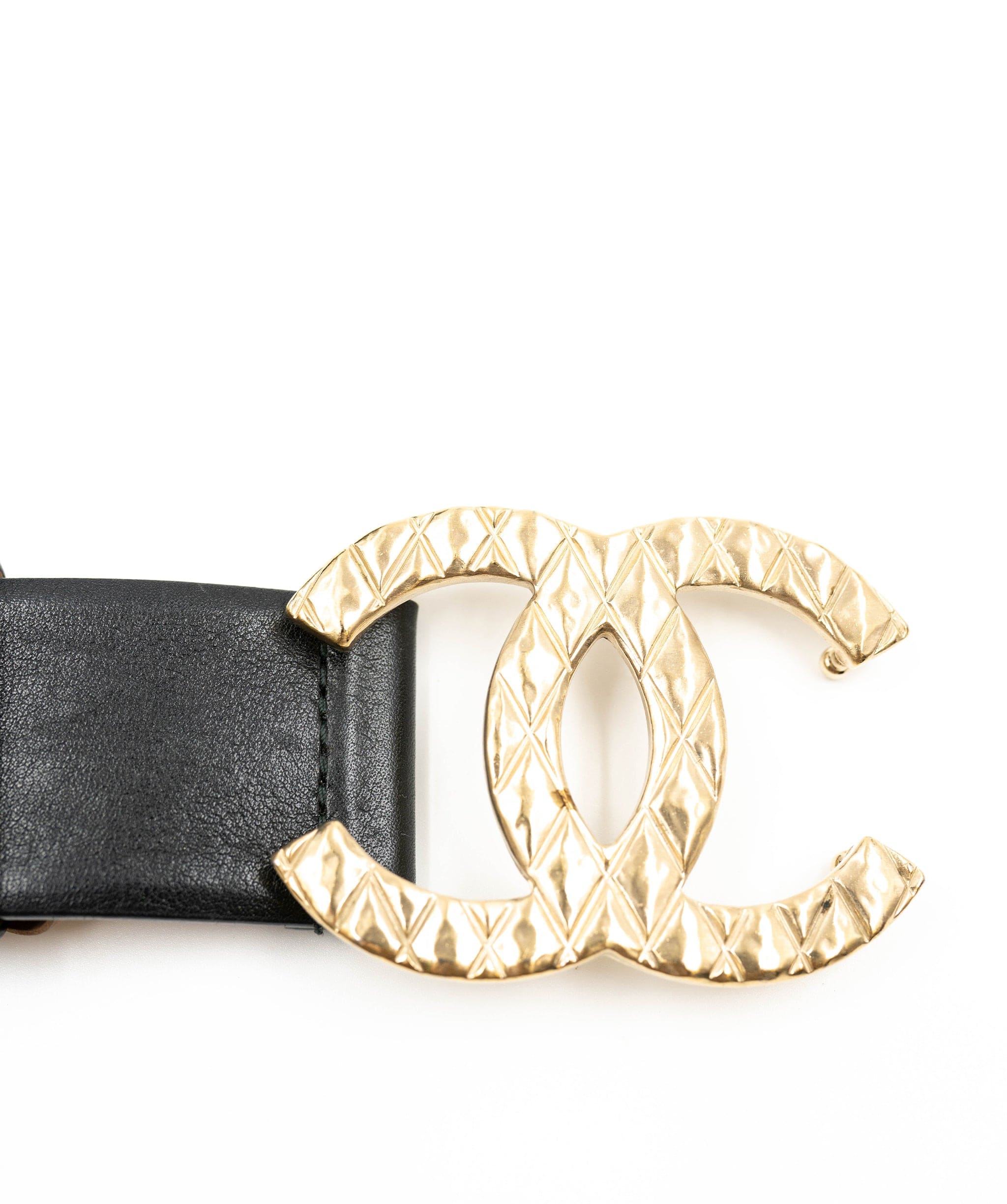 Chanel Chanel black leather belt ASL3376