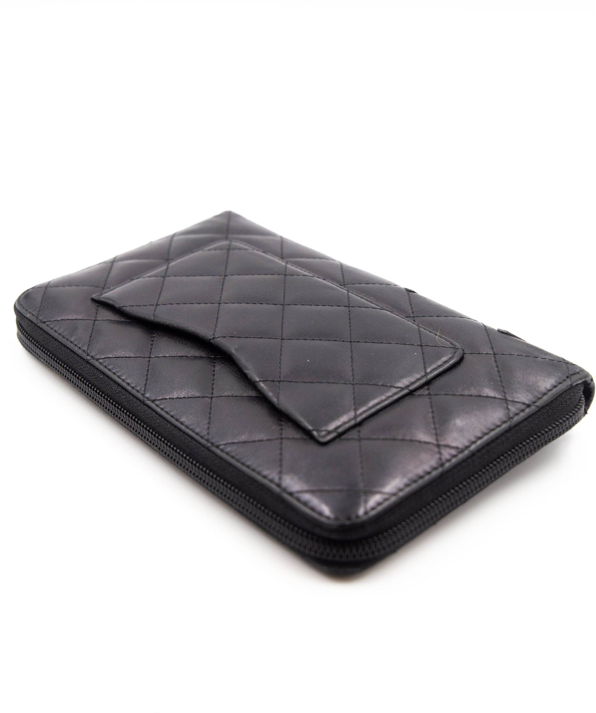 Chanel Chanel Black Leather Cambon Wallet AGC1155