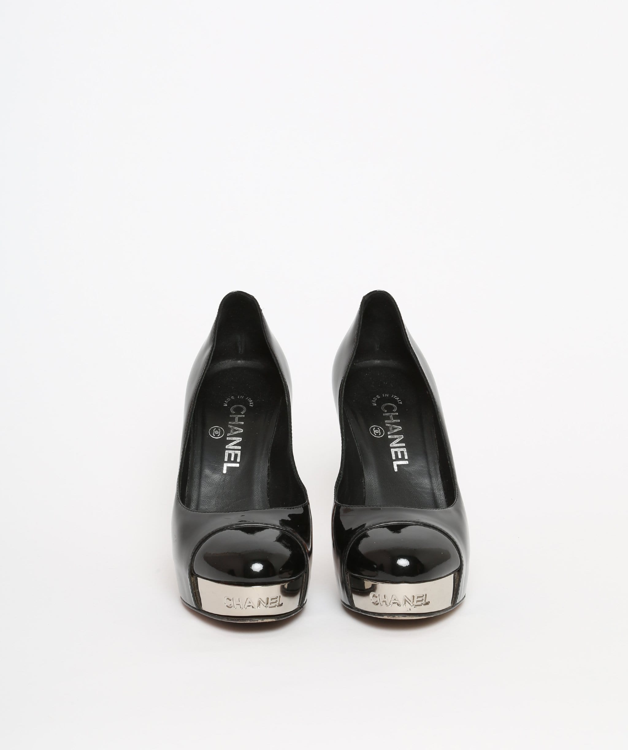 Chanel Chanel Black Patent Stiletto Heels Size 37
