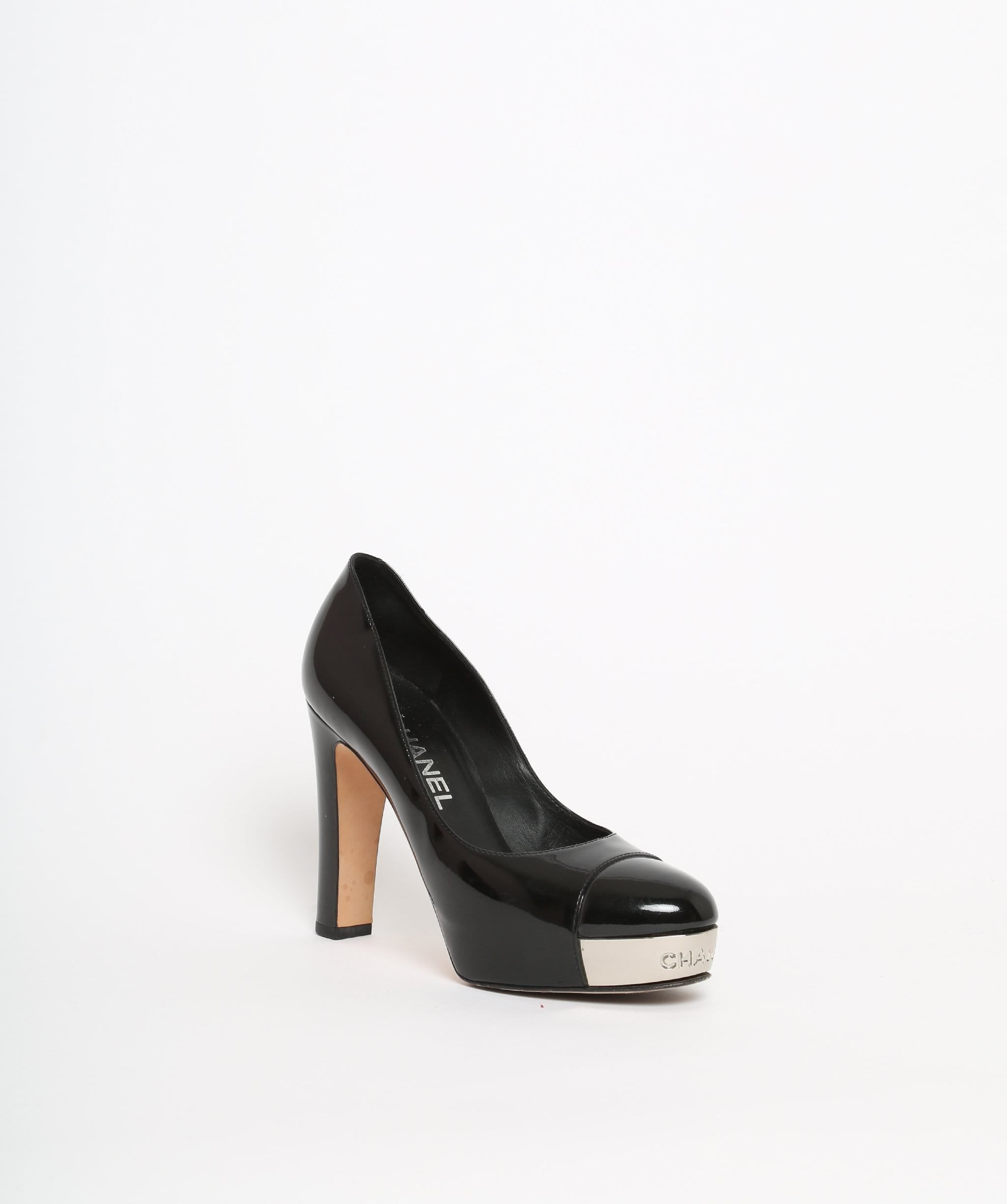 Chanel Chanel Black Patent Stiletto Heels Size 37