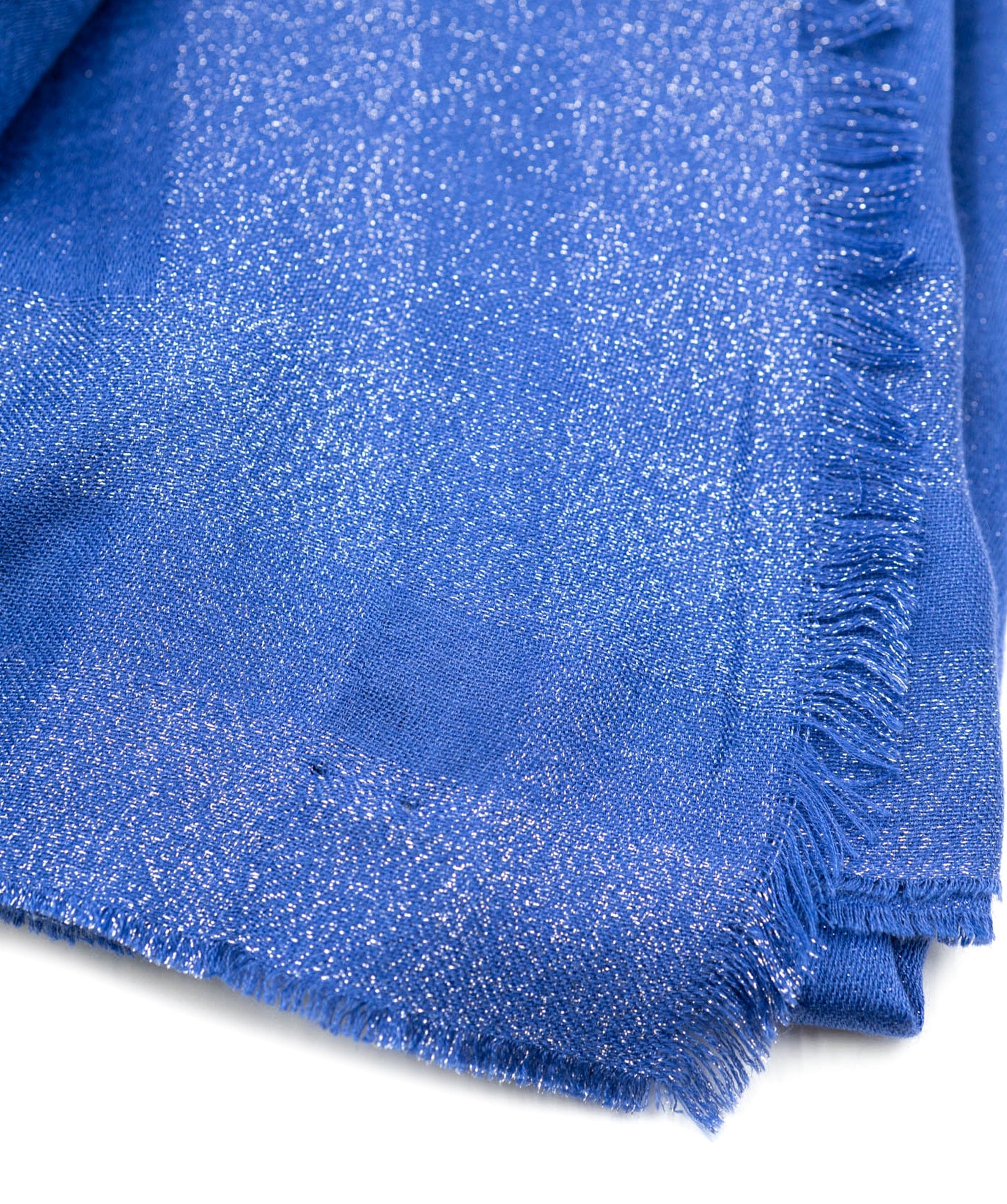 Chanel Chanel blue metallic pashmina with big CC logo AEL1073