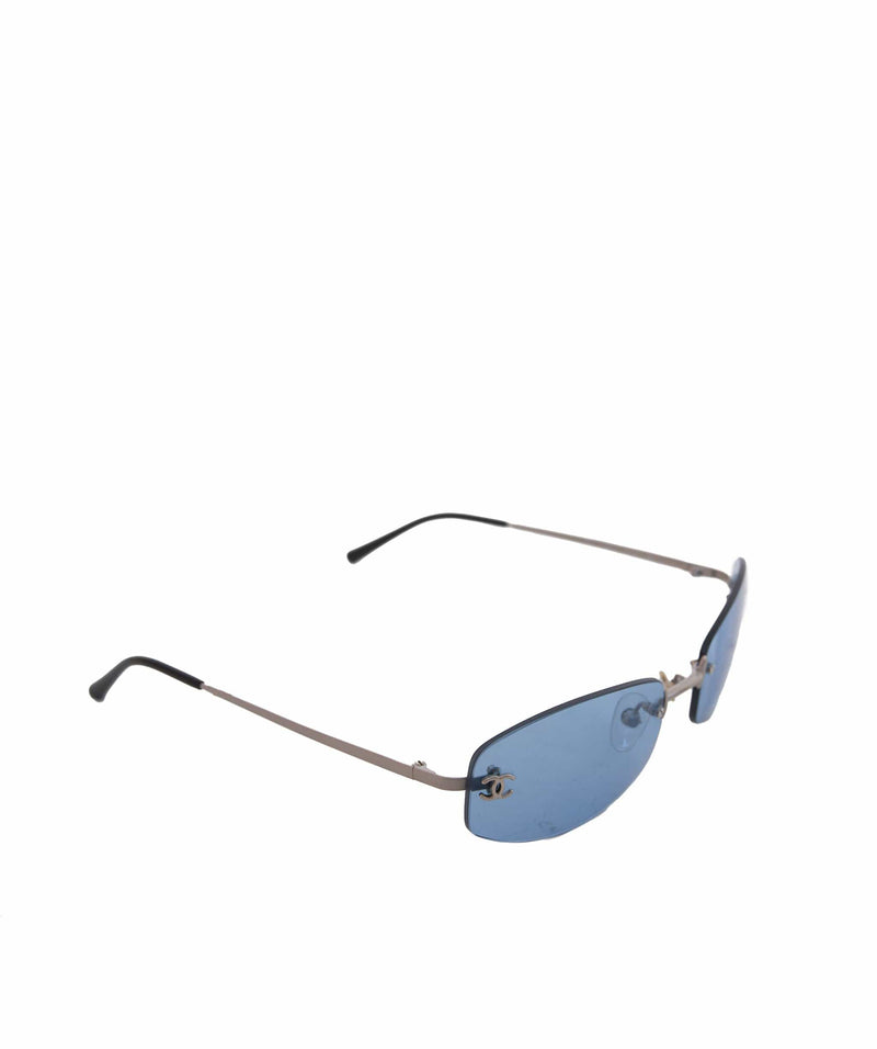 Chanel Blue Rimless Sunglasses with CC Detail - AWL1411 – LuxuryPromise