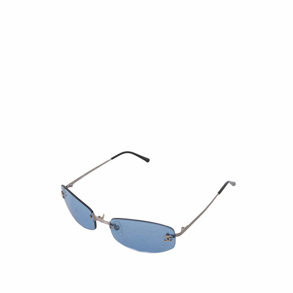 Chanel Blue Rimless Sunglasses with CC Detail - AWL1411