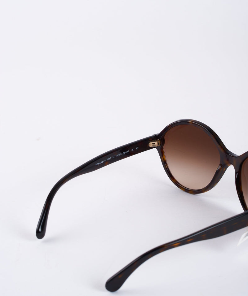 Chanel Chanel Brown Round Sunglasses