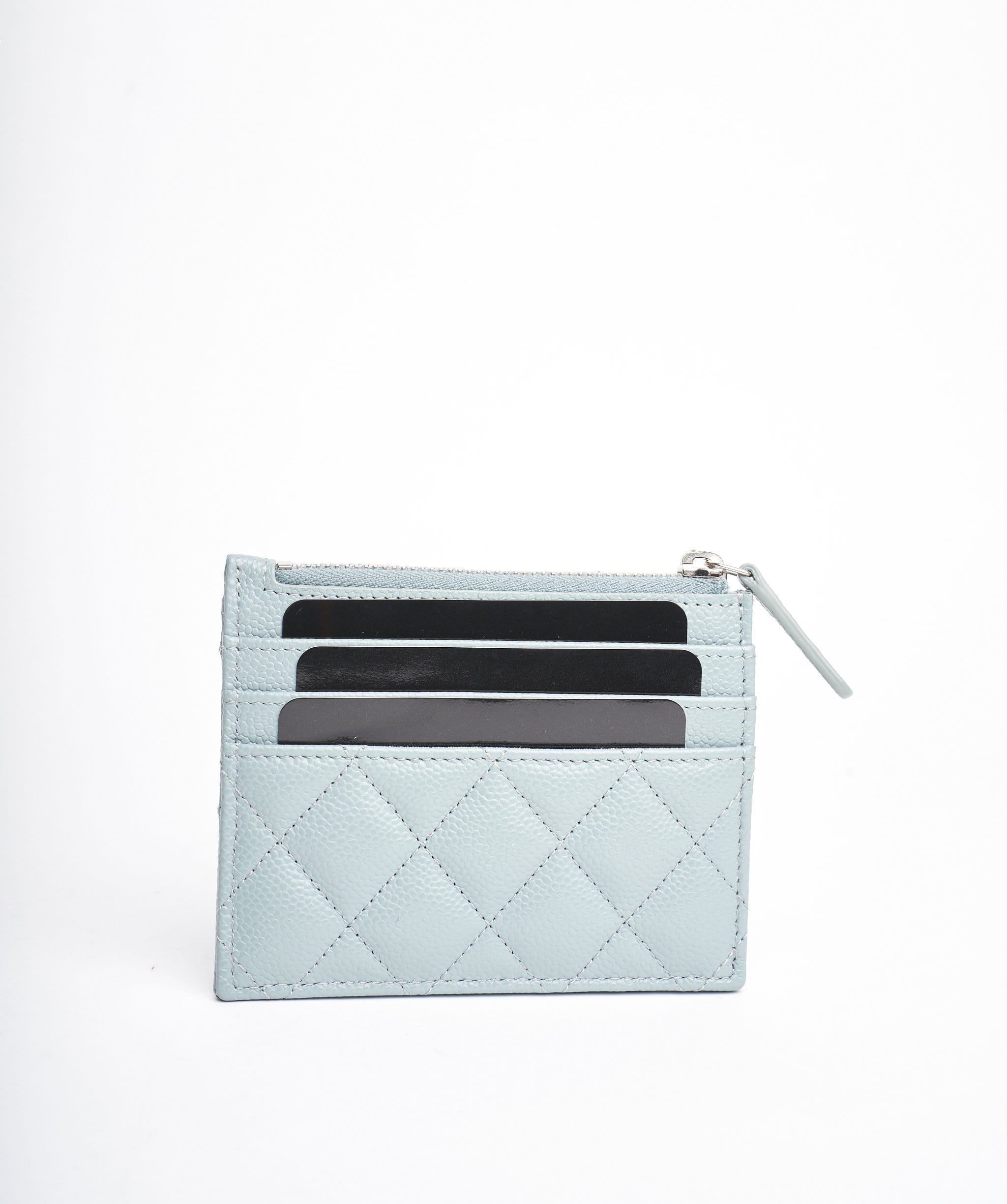 Chanel Chanel caviar quilted card holder in blue