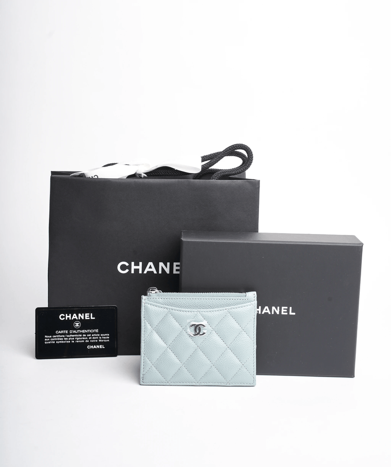 Chanel caviar quilted card holder in blue – LuxuryPromise