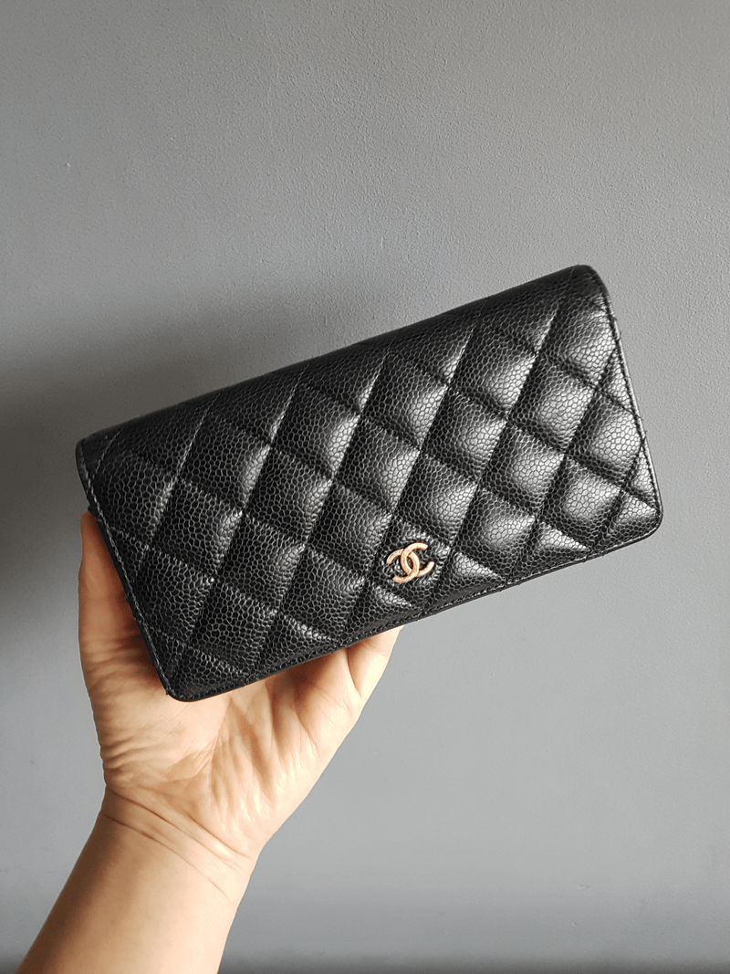 Chanel Wallet On Chain 20K Black Quilted Caviar French New Wave CC