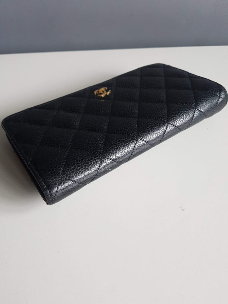 CC Zippy Lambskin Leather Wallet (Authentic Pre-Owned)