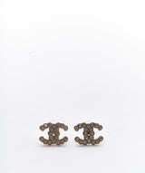 Chanel Chanel CC crystal earrings with gold bobbled hardware