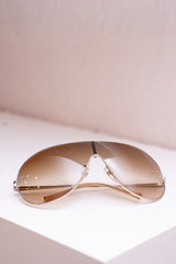 Chanel Chanel CC Diamante Brown Aviator Sunglasses  - AGL1598