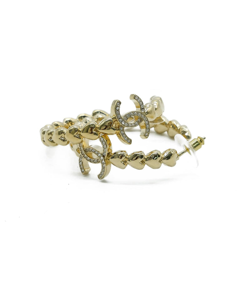 Chanel Chanel CC Gold Hoop Earrings REC1264