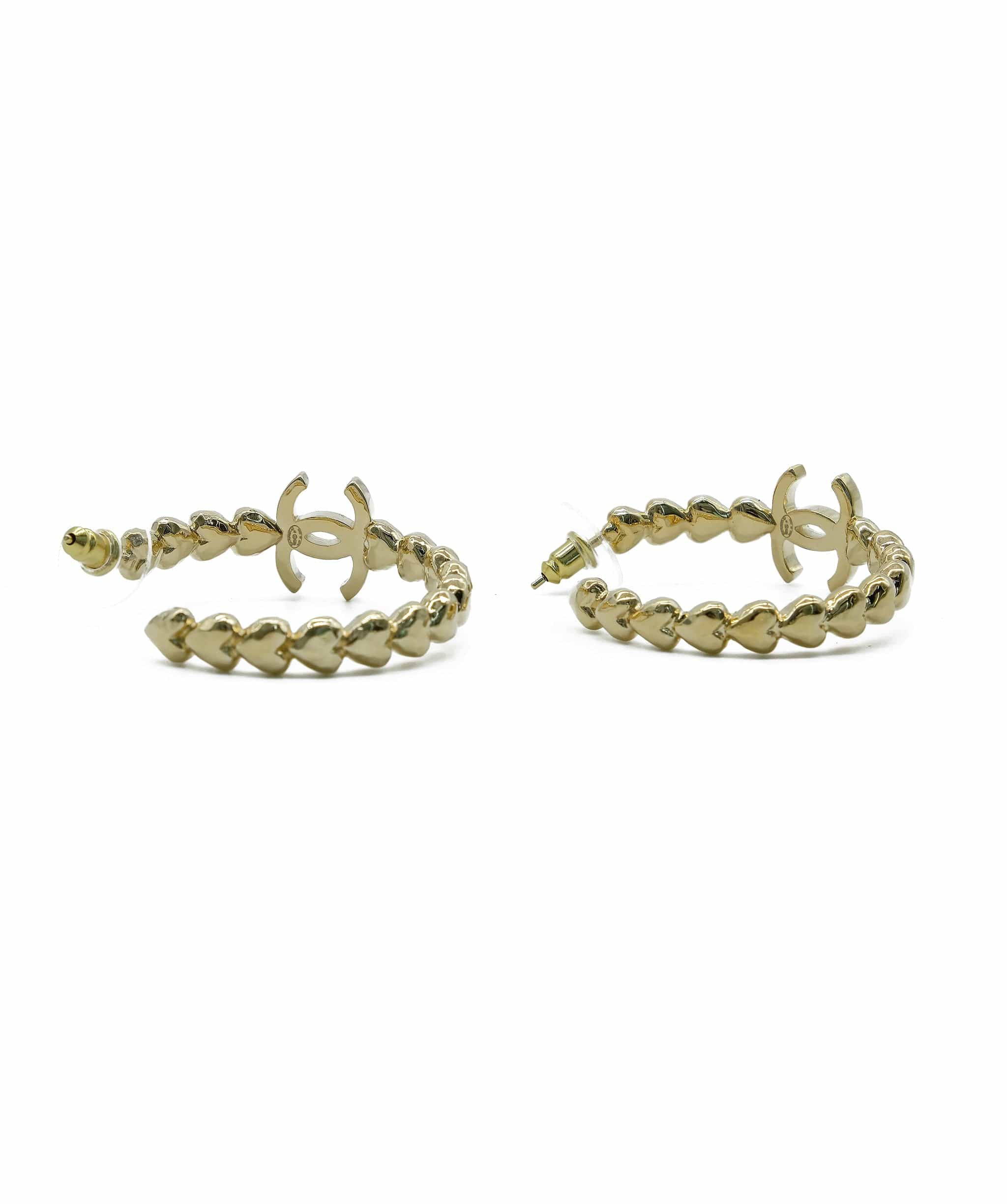 Chanel Chanel CC Gold Hoop Earrings REC1264