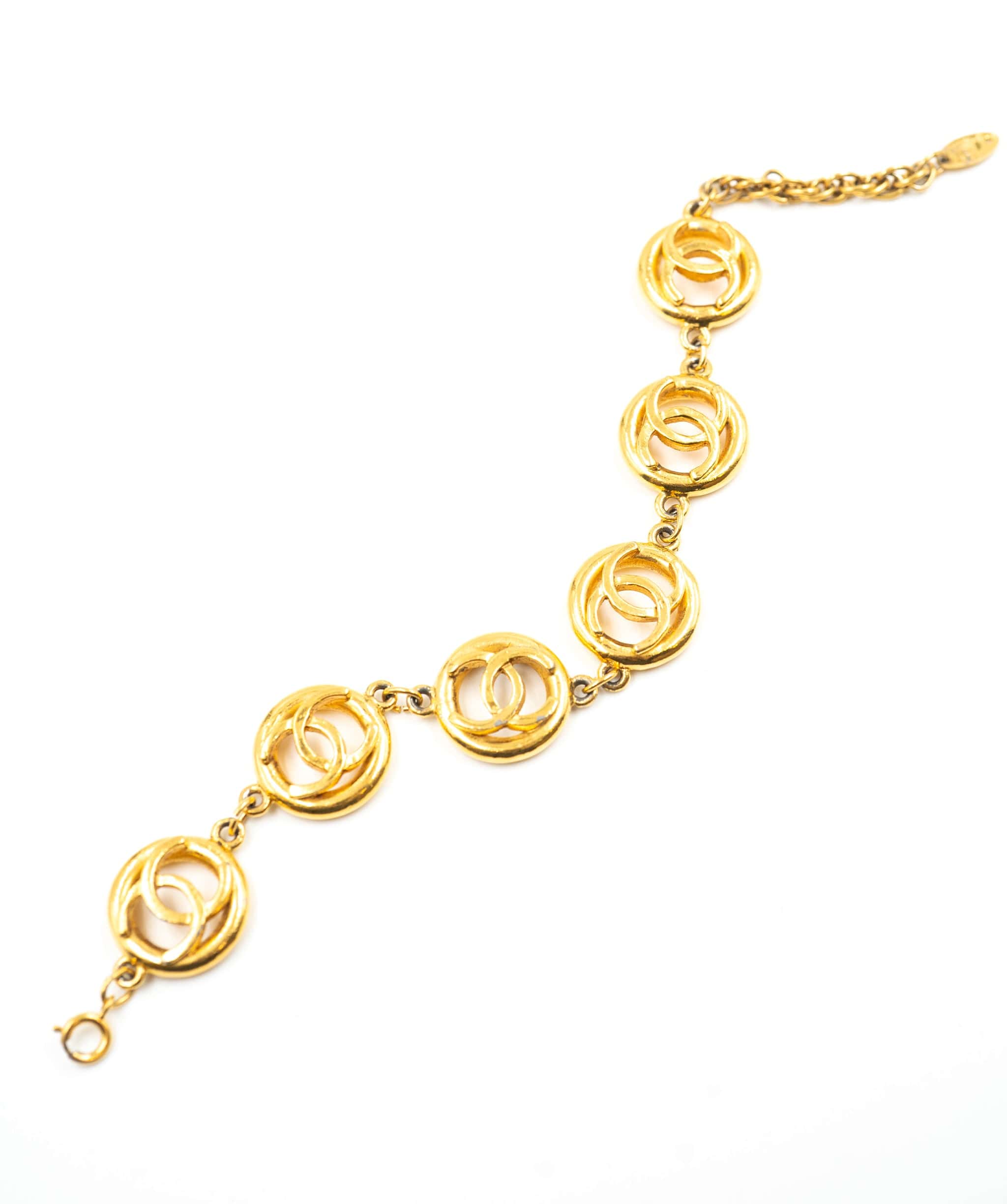 Chanel Chanel CC in circles gold plated bracelet 1982 - ASL3996