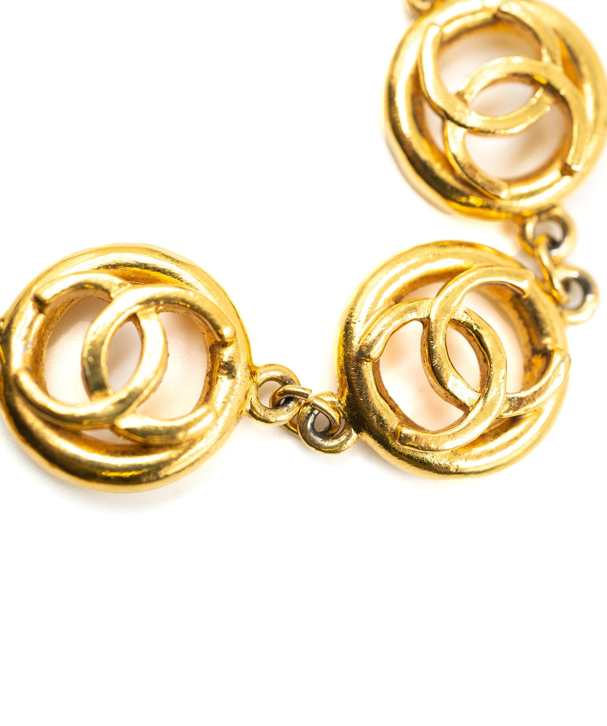 Chanel Chanel CC in circles gold plated bracelet 1982 - ASL3996