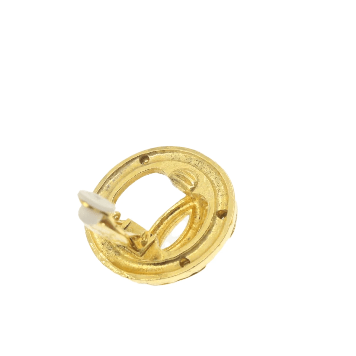 Chanel CHANEL CC Logo Clip on Earring Gold Tone Auth br212