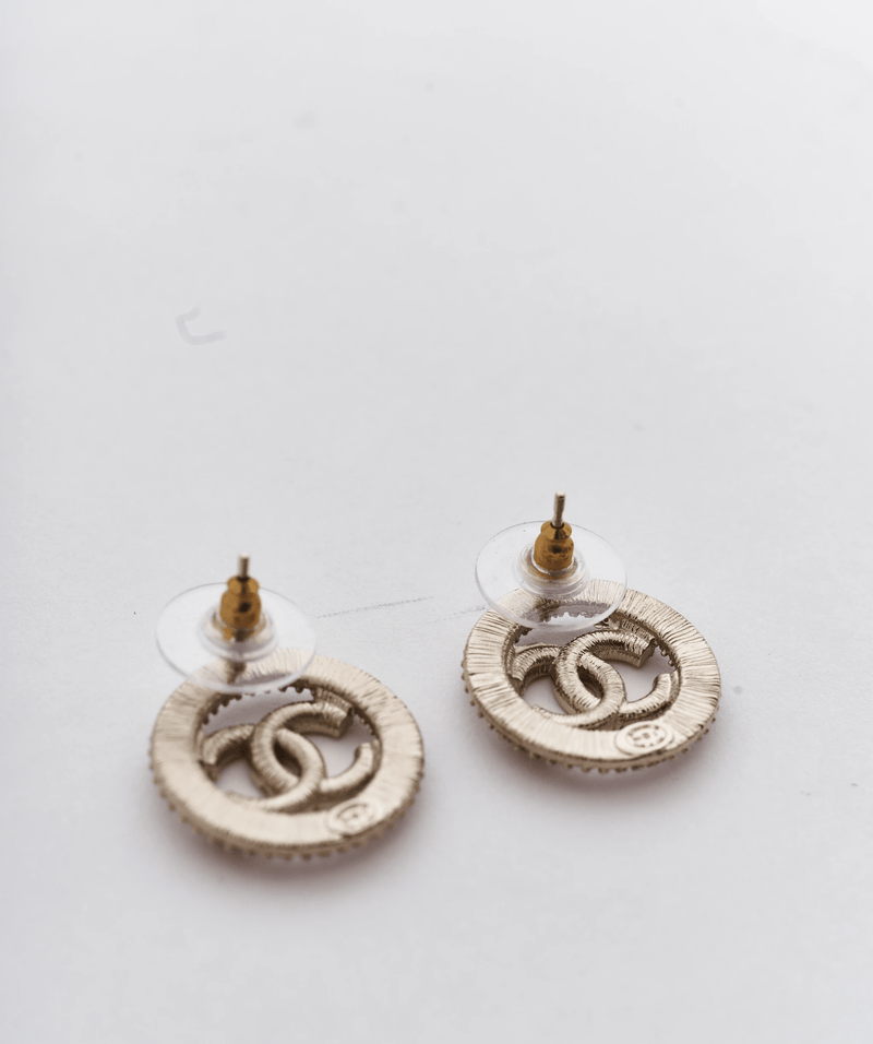 Chanel Chanel CC logo in a crystal circle earrings