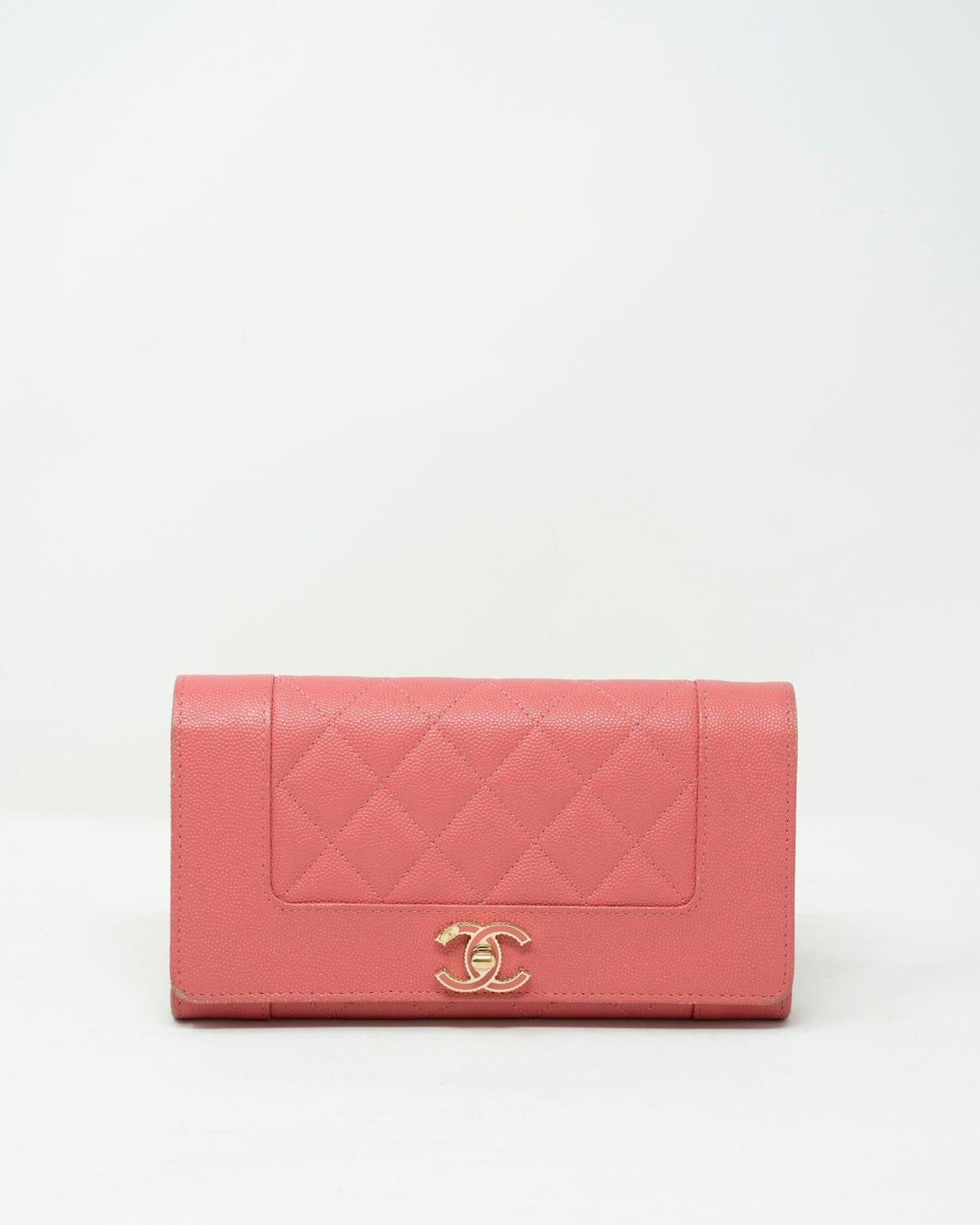 Chanel Chanel CC Mademoiselle Pink Caviar Skin Flap Wallet - AWL2329