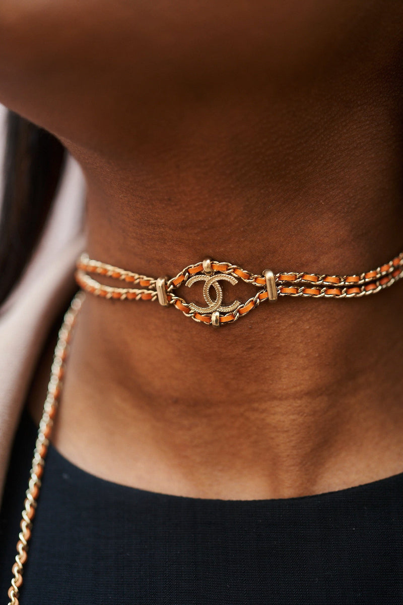 Chanel leather clearance choker