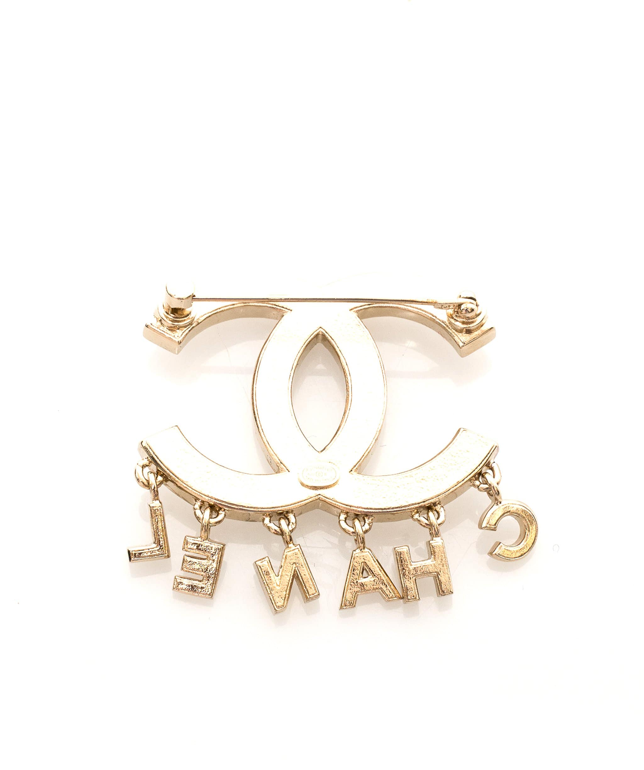 Chanel Chanel CC Pearl Brooch with Chanel Initials Drop MW1230