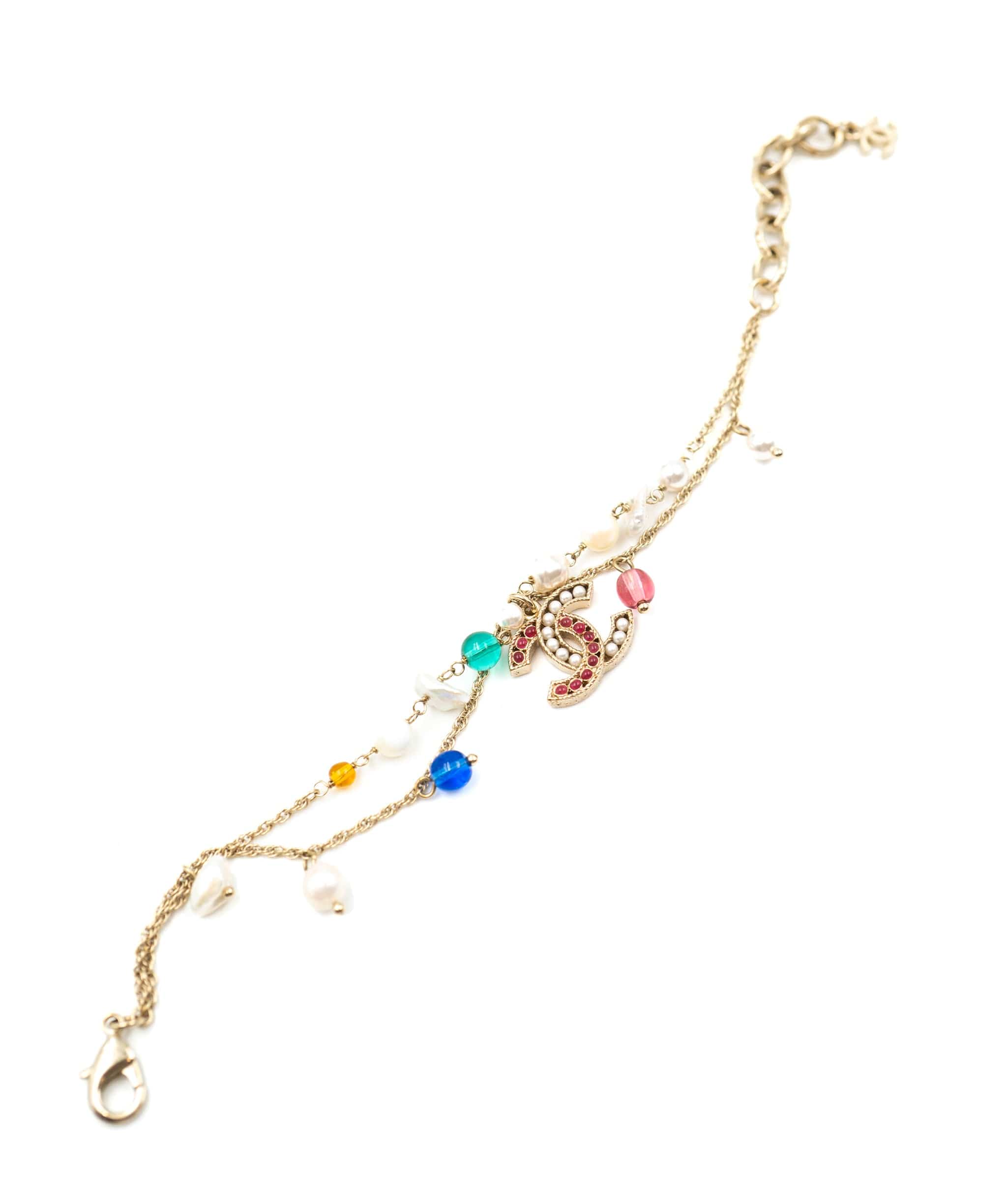 Chanel Chanel CC Pearl Detail Colourful Bracelet  - AGL2060