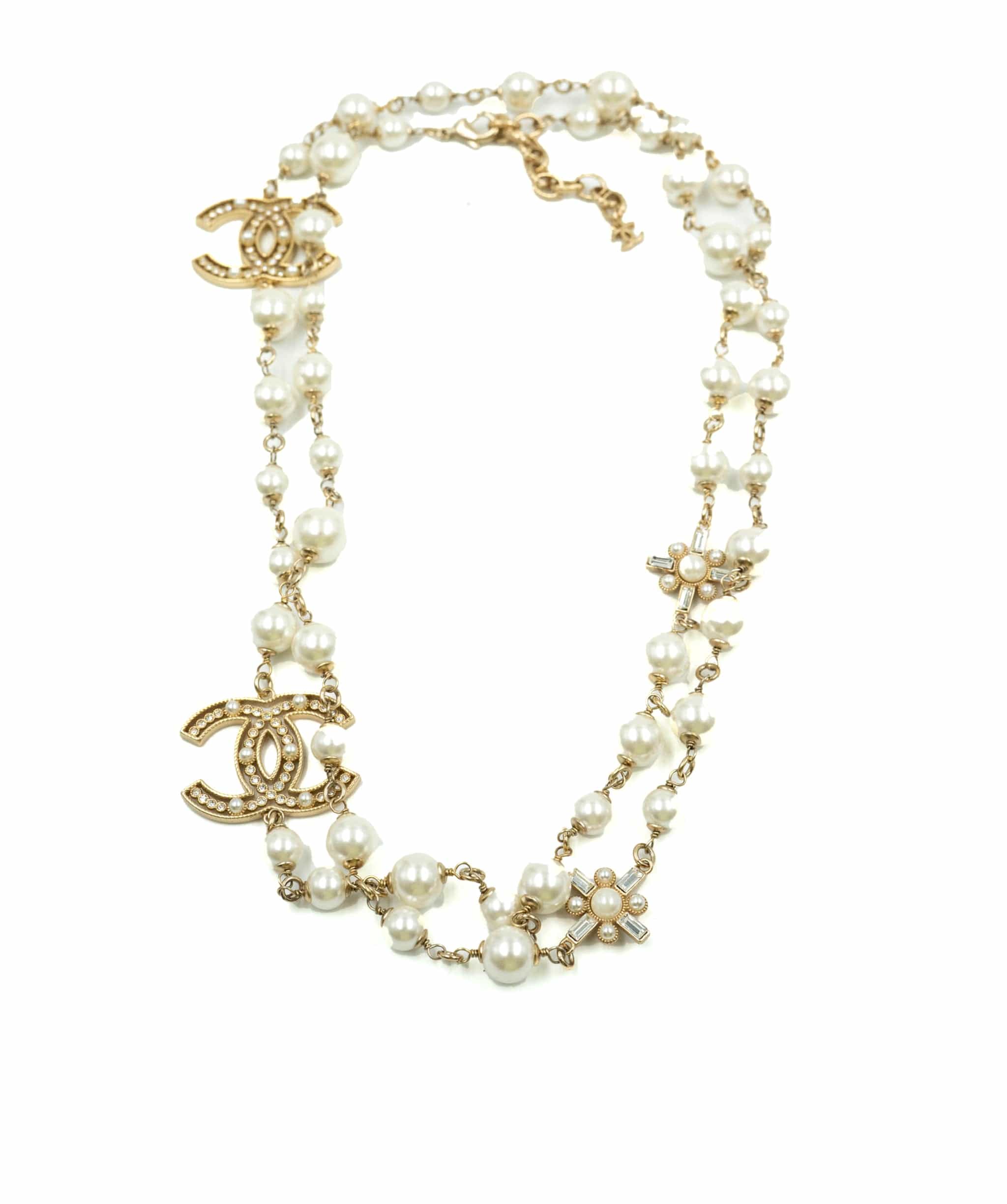 Chanel Chanel CC pearl necklace with CC logo's - AWL3869