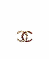 Chanel Chanel CC Red Detail Stud Earrings  AGC1143