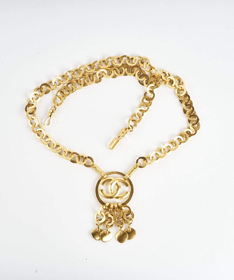 Chanel Chanel CC Round Logo 1996 Fringe Drop Necklace