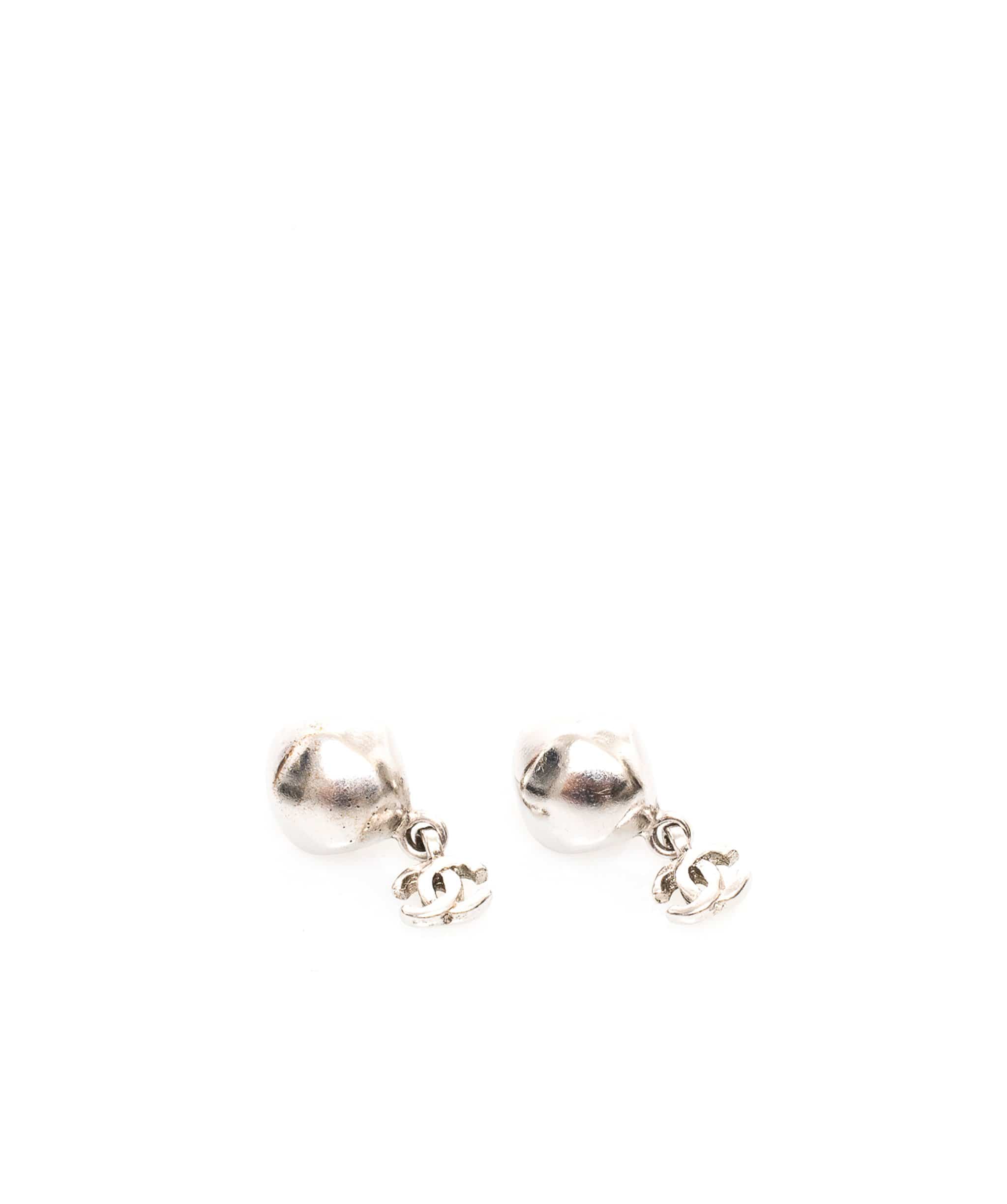 Chanel Chanel CC Silver Drop Earrings - AWL1232