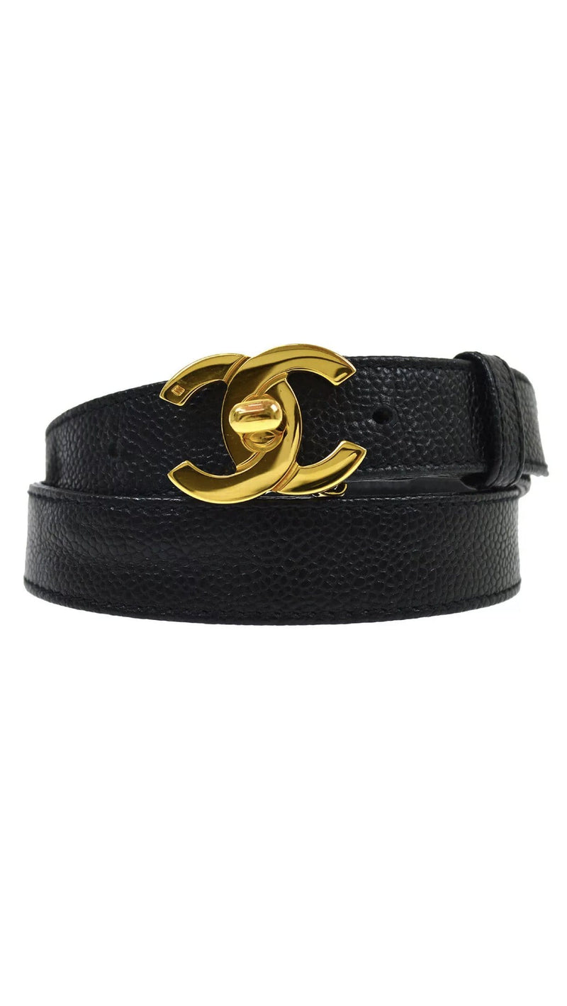 Fashion merchandise Chain Link Leather Belt (Authentic Pre-Owned), chanel  logo belt women