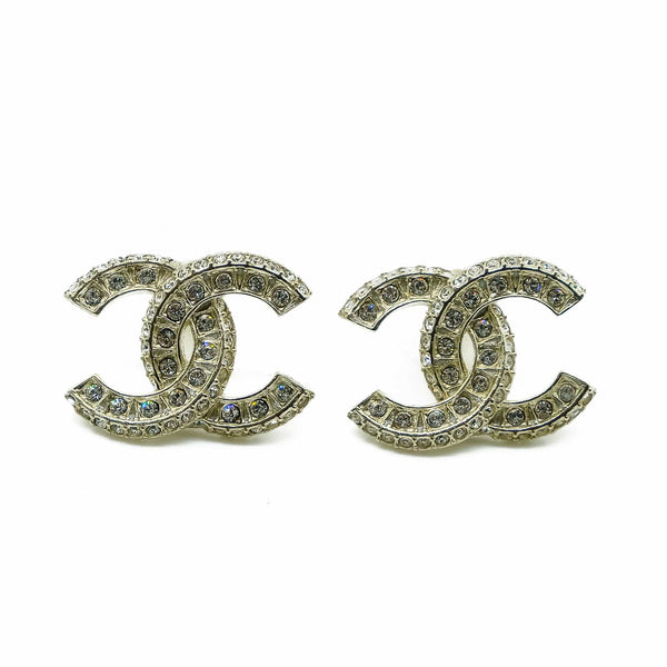 Chanel strass deals cc stud earrings